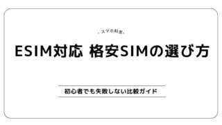 【簡単】eSIM対応格安SIMの選び方!初心者でも失敗しない比較ガイド